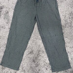 Men's Structure Green and White Checkered Pants